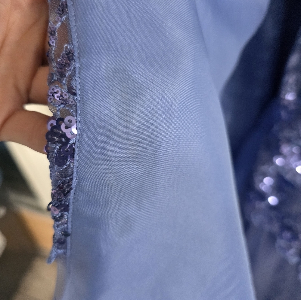 EUC Sherri Hill 55500 Prom Formal Gown Dress 4 Purple Sequin Lace Tiered Corset - Picture 11 of 11